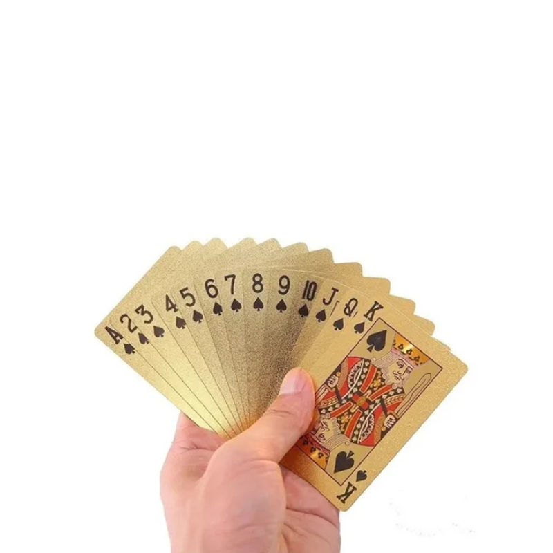 Barajas Naipes Impermeables Cubiertas Lámina Oro Alta Calida