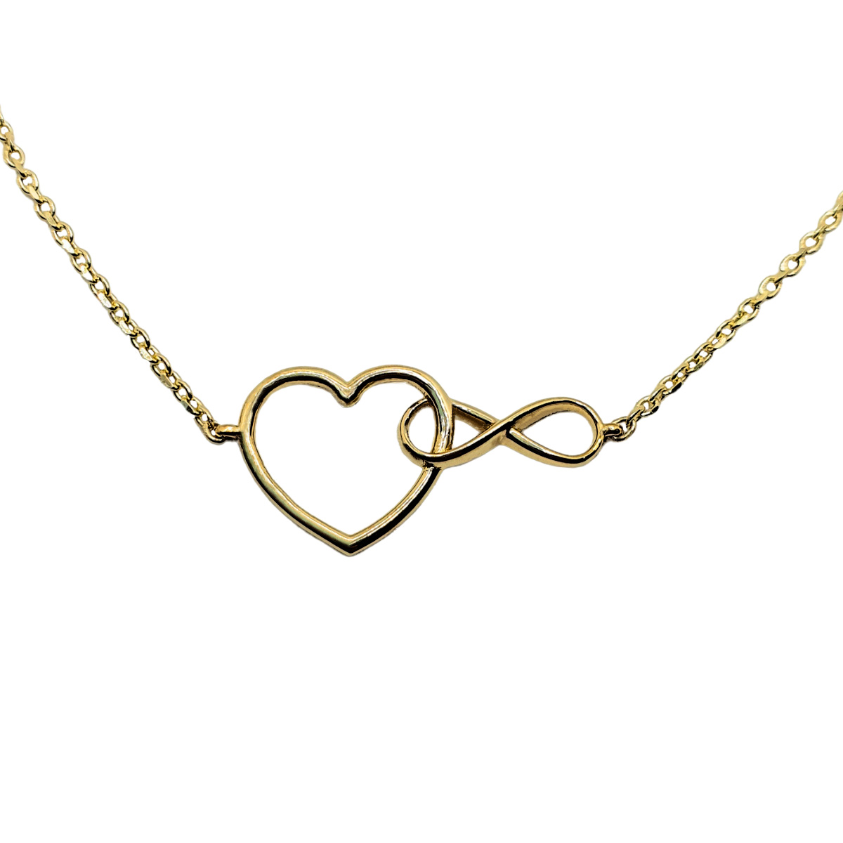 Pulsera corazón infinito de oro 10k de mujer. Incluye certificado y caja de regalo de la joyería