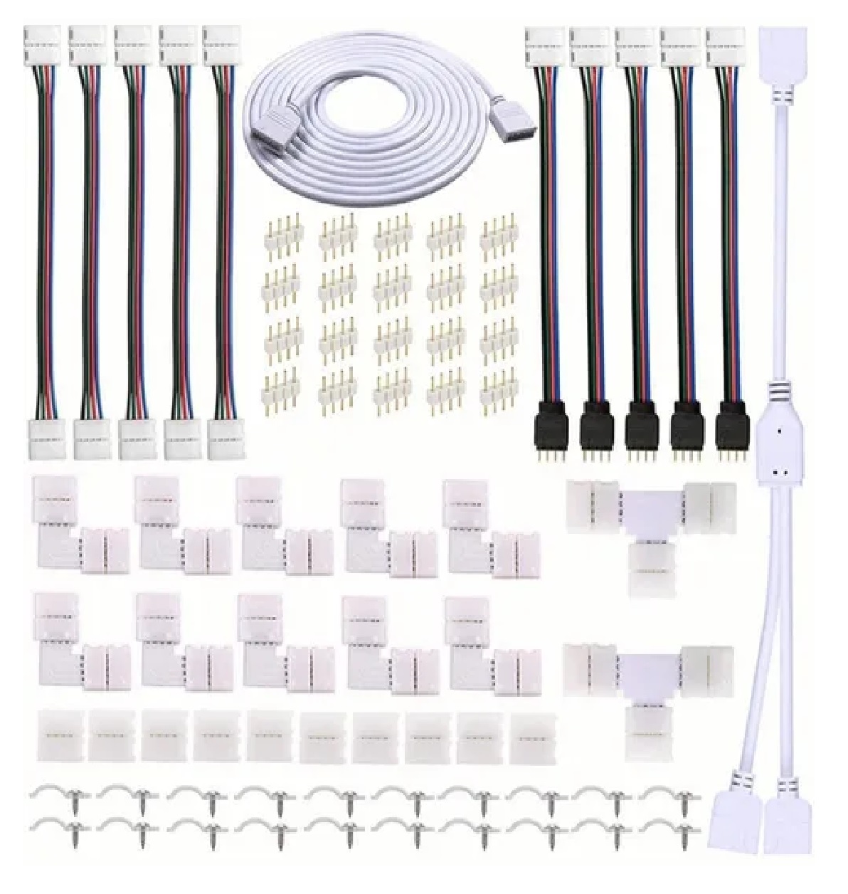 Kit Conector Broche Para Unir Tira Led Rgb 4 Pines 10mm
