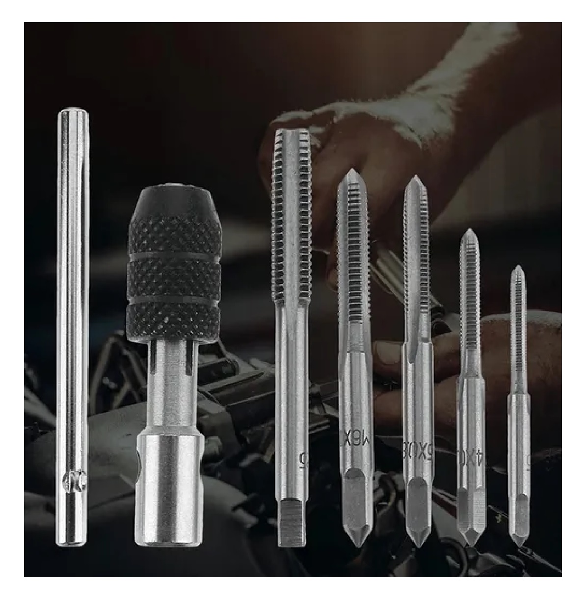 Set Machuelos Con Maneral Brocas Para Rosca Roscador M3 - M8