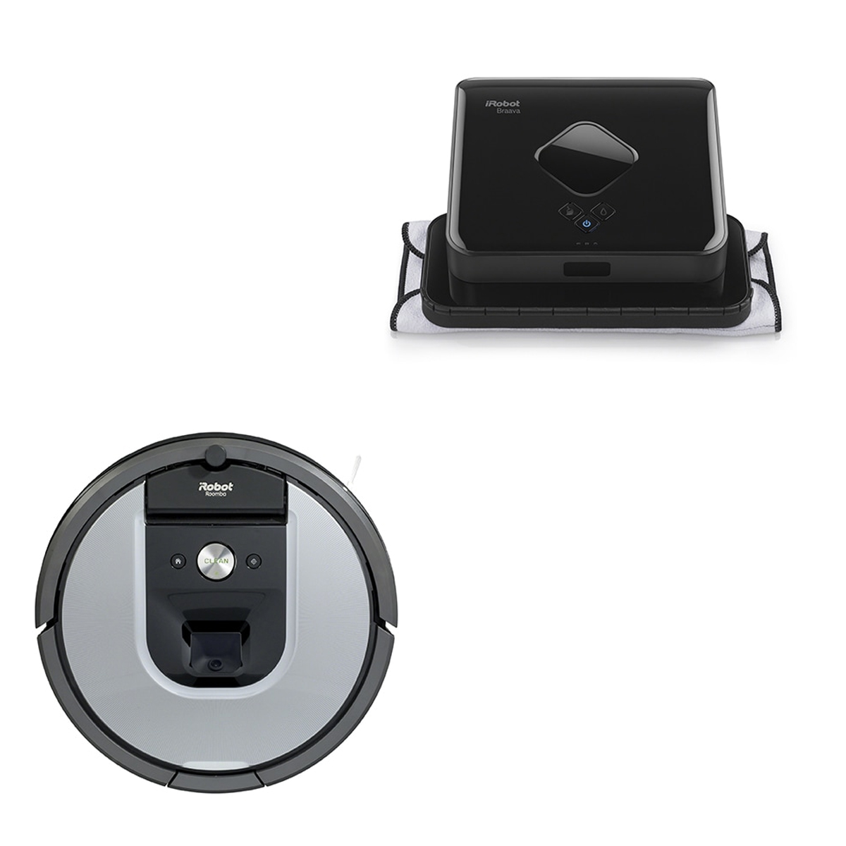 Paquete Robot Aspiradora iRobot Roomba 960 & Robot Trapeador Braava 380T