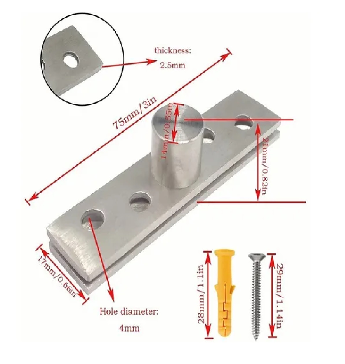 Kit Bisagra De Pivote Giratoria De 360 Grados(pivote Central)