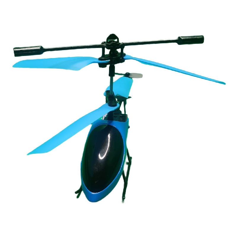 Helicóptero Azul Con Control Remoto Giros, Luz Asciende Desciende