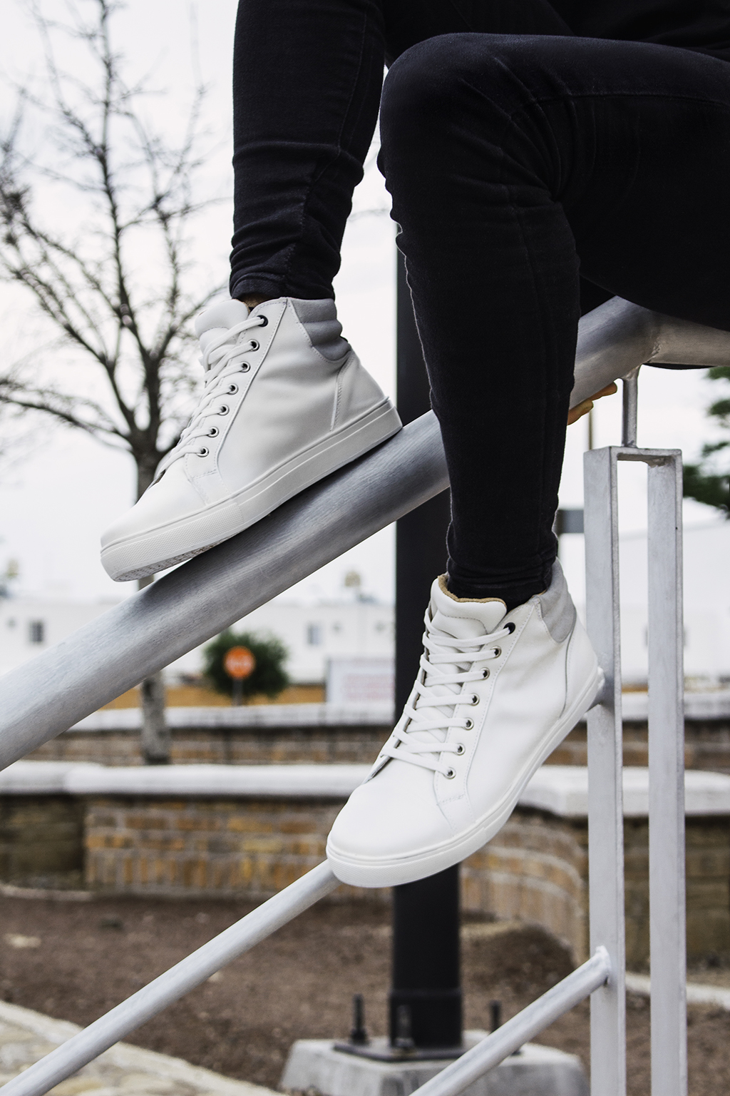 Tenis Caballero Bota Blancos 