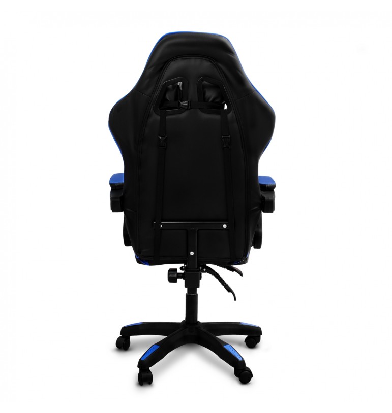 Silla Gamer ergonómica reclinable azul con cojín lumbar hasta 150 Kg.