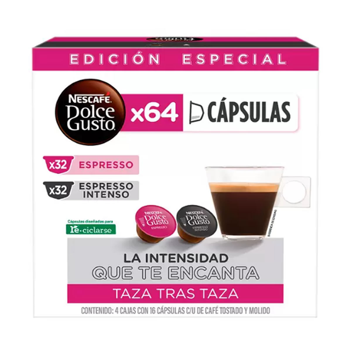 Nescafé Dolce Gusto Cápsulas Espresso+Espresso Intenso 64 pz
