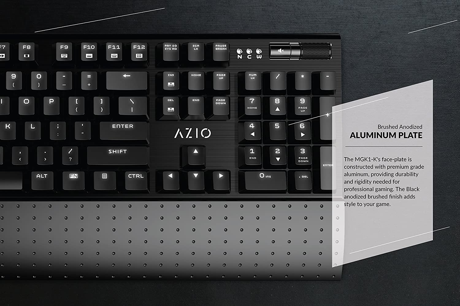 Teclado Mecanico Gamer Azio Mgk-l80-01 Alámbrico Led Rbg Blk