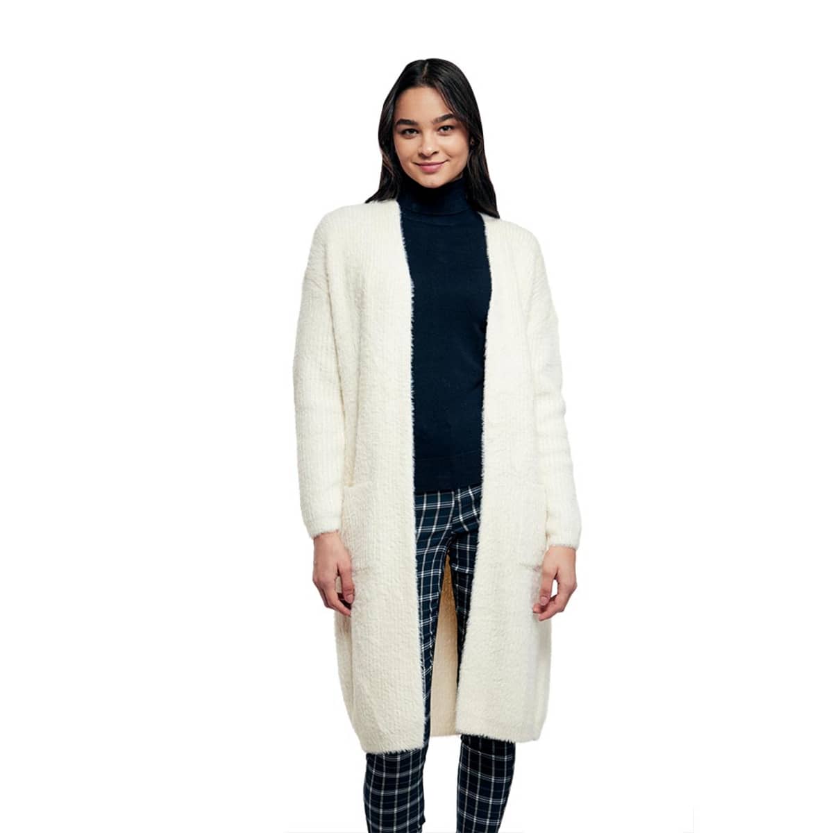 Ensamble Abrigo Largo Tejido Casual Sao Paulo color Marfil para Mujer 1046904