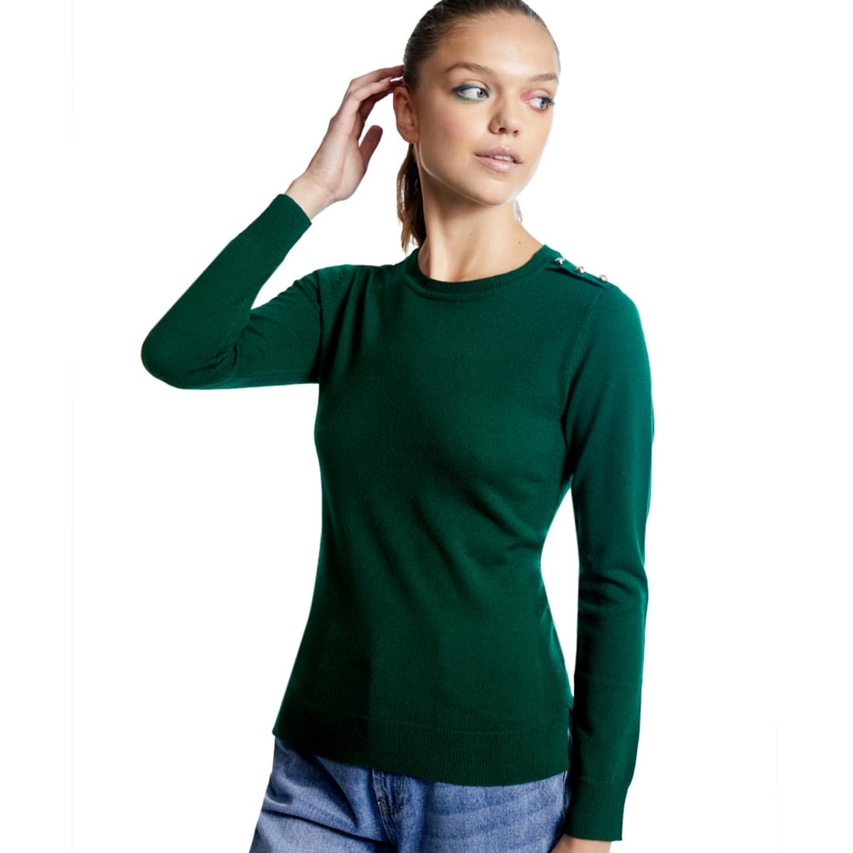Suéter Casual Básico Ligero Sao Paulo color Verde para Mujer 132915