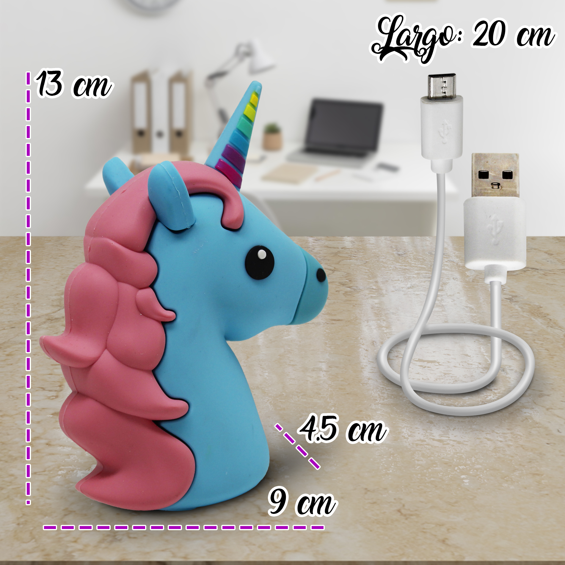 Power Bank Emoji Unicornio Bateria De Emergencia Recargable