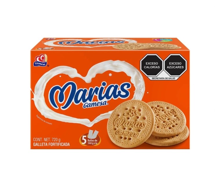 Galletas Marías Gamesa 5 rollos de 144 Gramos c/u