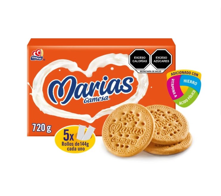 Galletas Marías Gamesa 5 rollos de 144 Gramos c/u