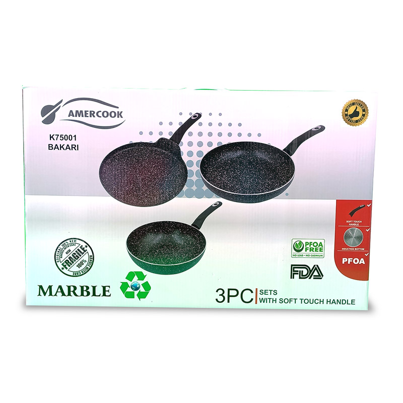 Set 3 Sartenes Amercook Bakari Negro 