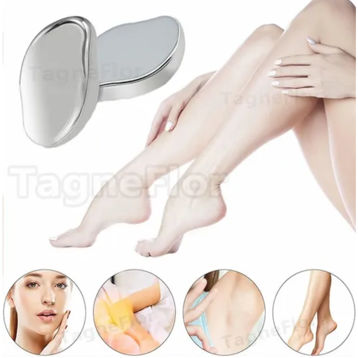 Depilador De Cristal Removedor Pelo Plateado