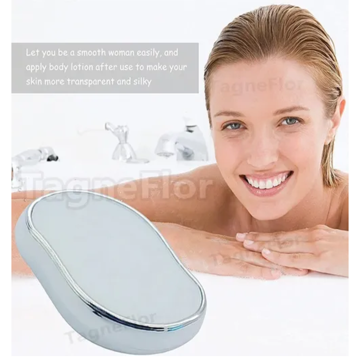 Depilador De Cristal Removedor Pelo Plateado