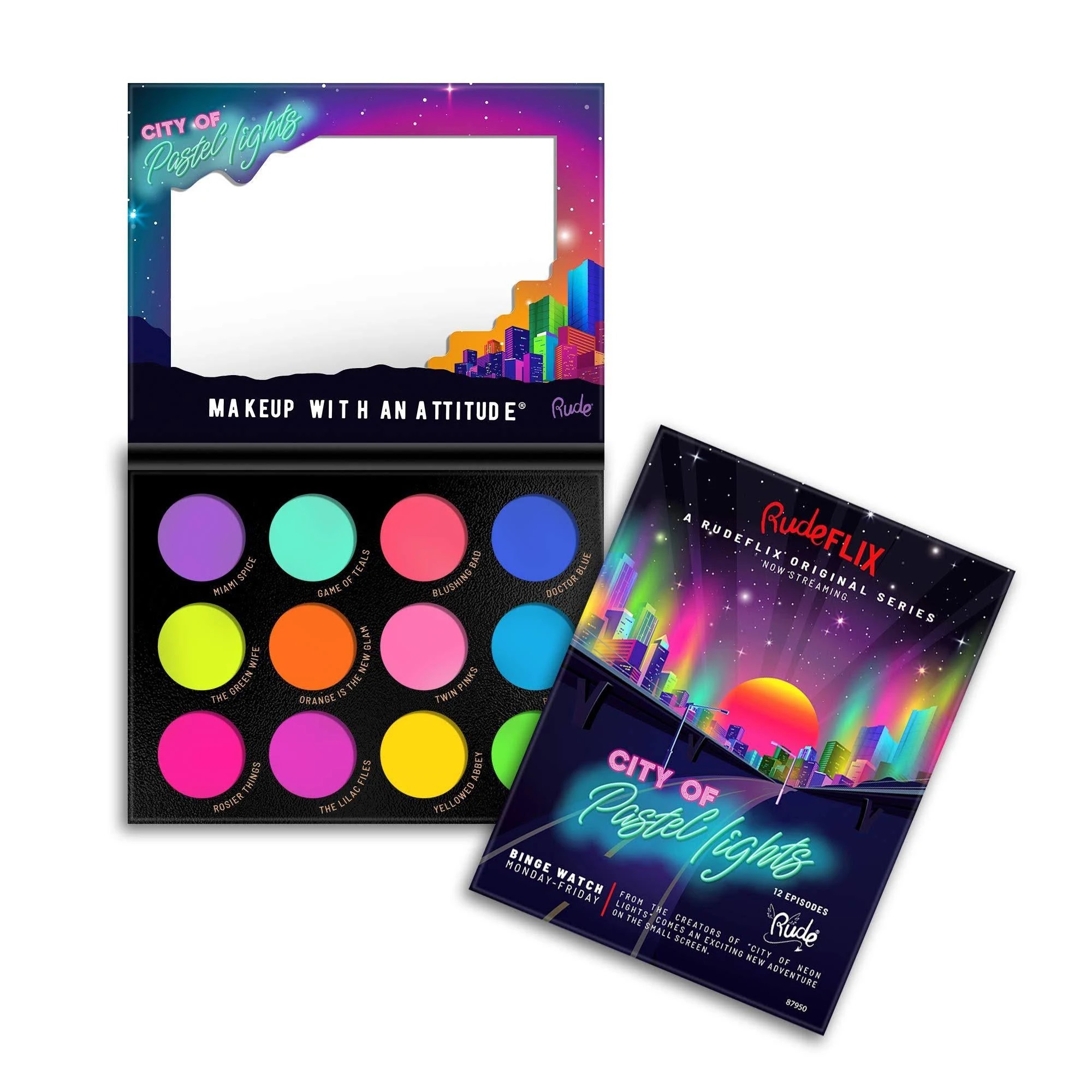 Paleta de Sombras City of Pastel Lights - Rude Cosmetics