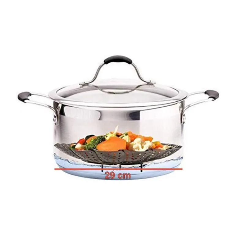 Vaporera Ajustable 29cm Flor Hervidor Verduras Olla Cacerola