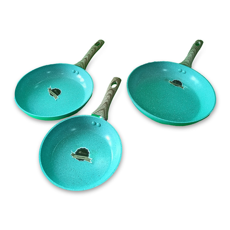 Set 3 Sartenes Fusion Menta c mango madera