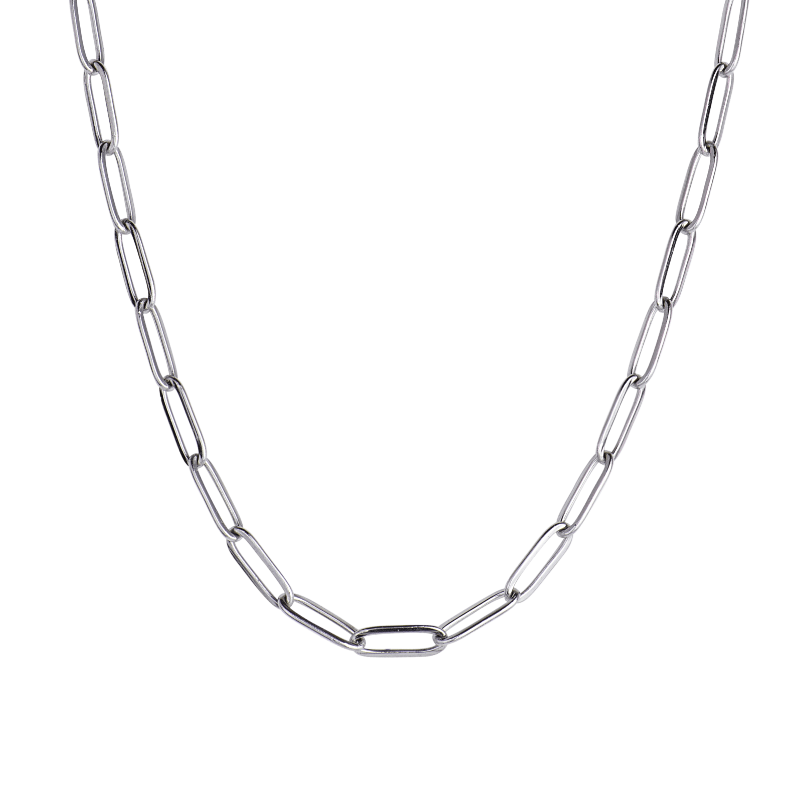 LUCKMAN Cadenas para Hombre , Collar de Acero Inoxidable Color Plata - Modelo Roman