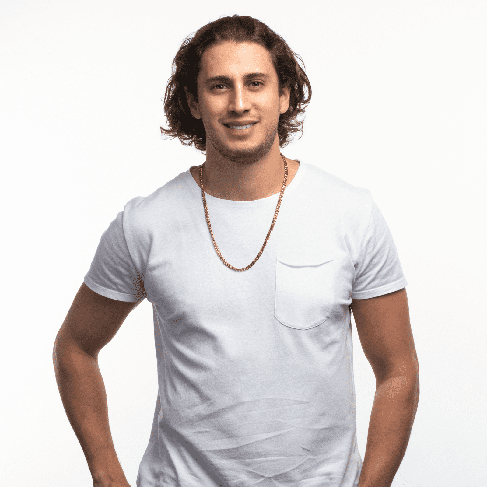 LUCKMAN Cadena para Hombre Cubana , Collar de Acero Inoxidable con Baño de Oro 18k - Modelo Caleb