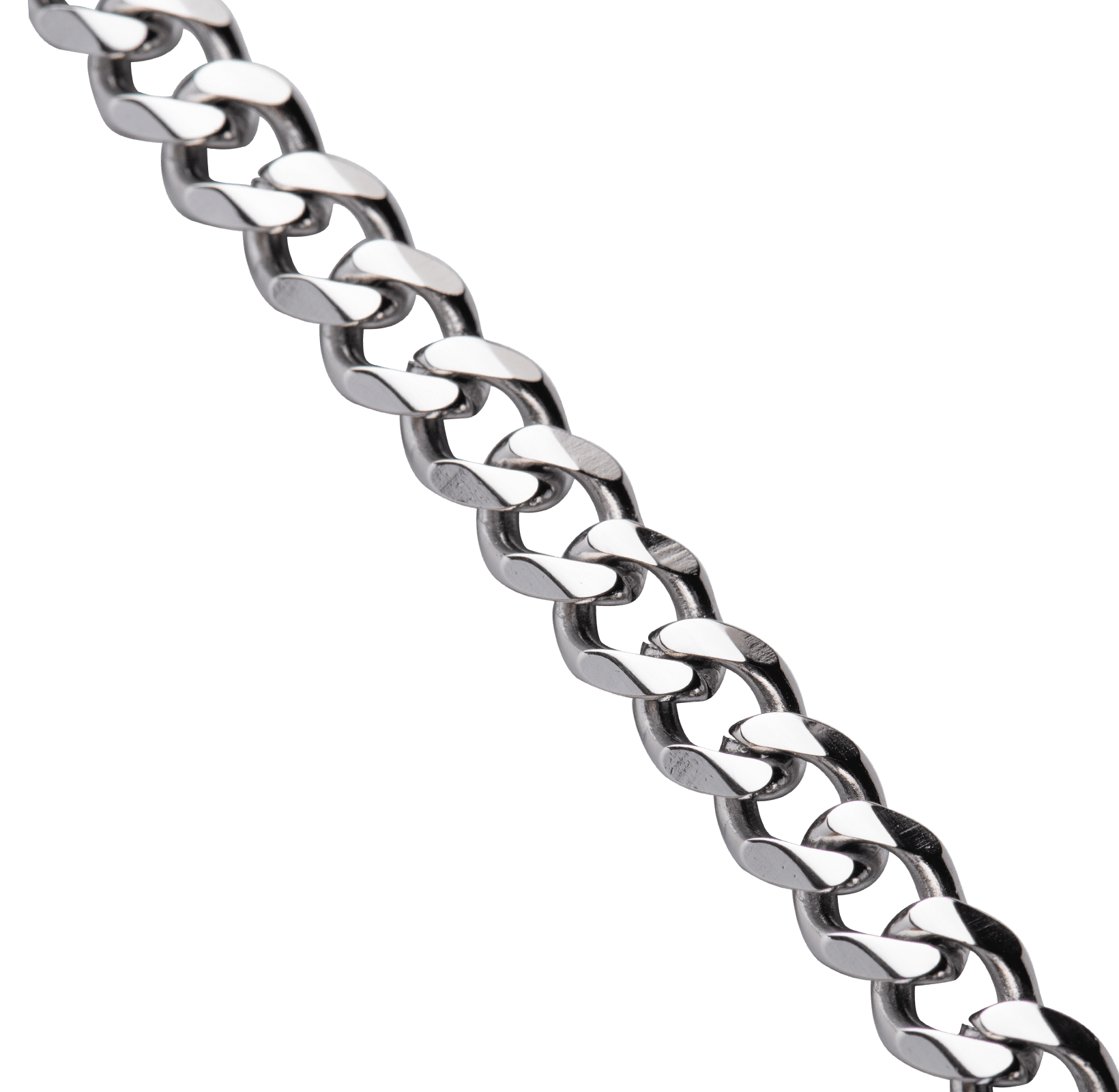 LUCKMAN Cadena para Hombre Cubana , Collar de Acero Inoxidable Color Plata - Modelo Caleb