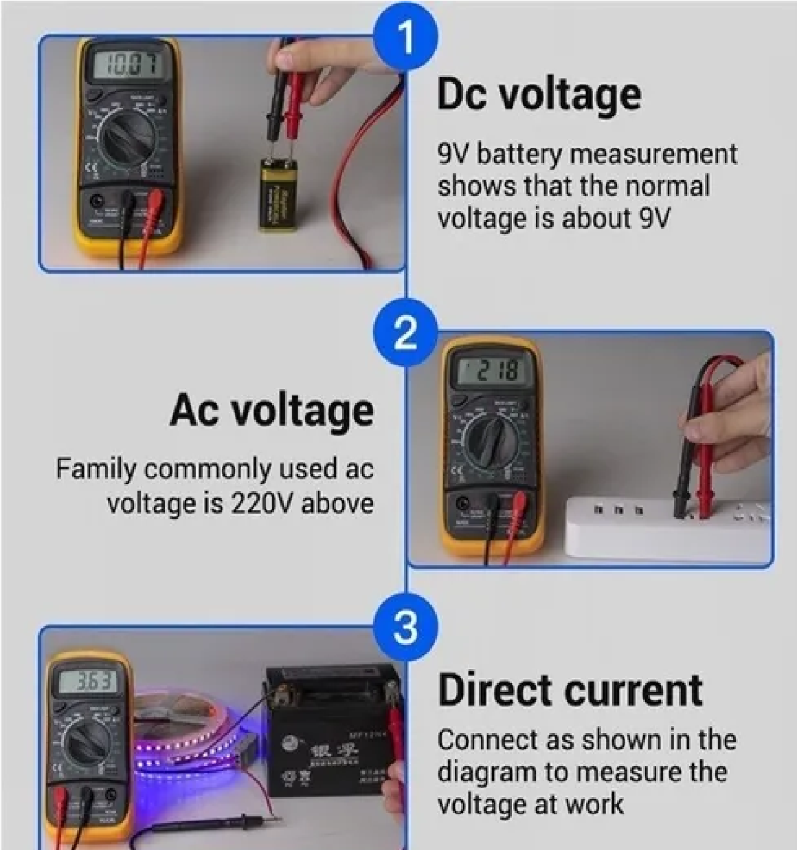 Multímetro Digital Lcd Portátil Ac/dc Amarillo