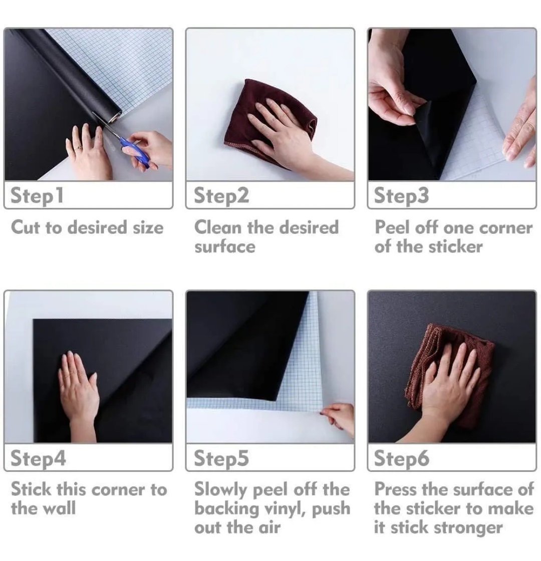 Papel Pizarra Negra Autoadhesiva Vinilo Magnético Pizarrón