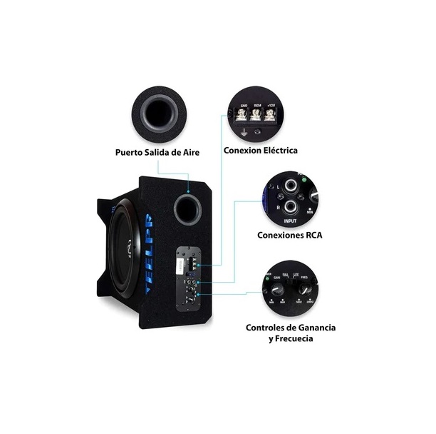 Subwoofer SteelPro 12 Amplificado 1200w Alta Presion SPL1200XB