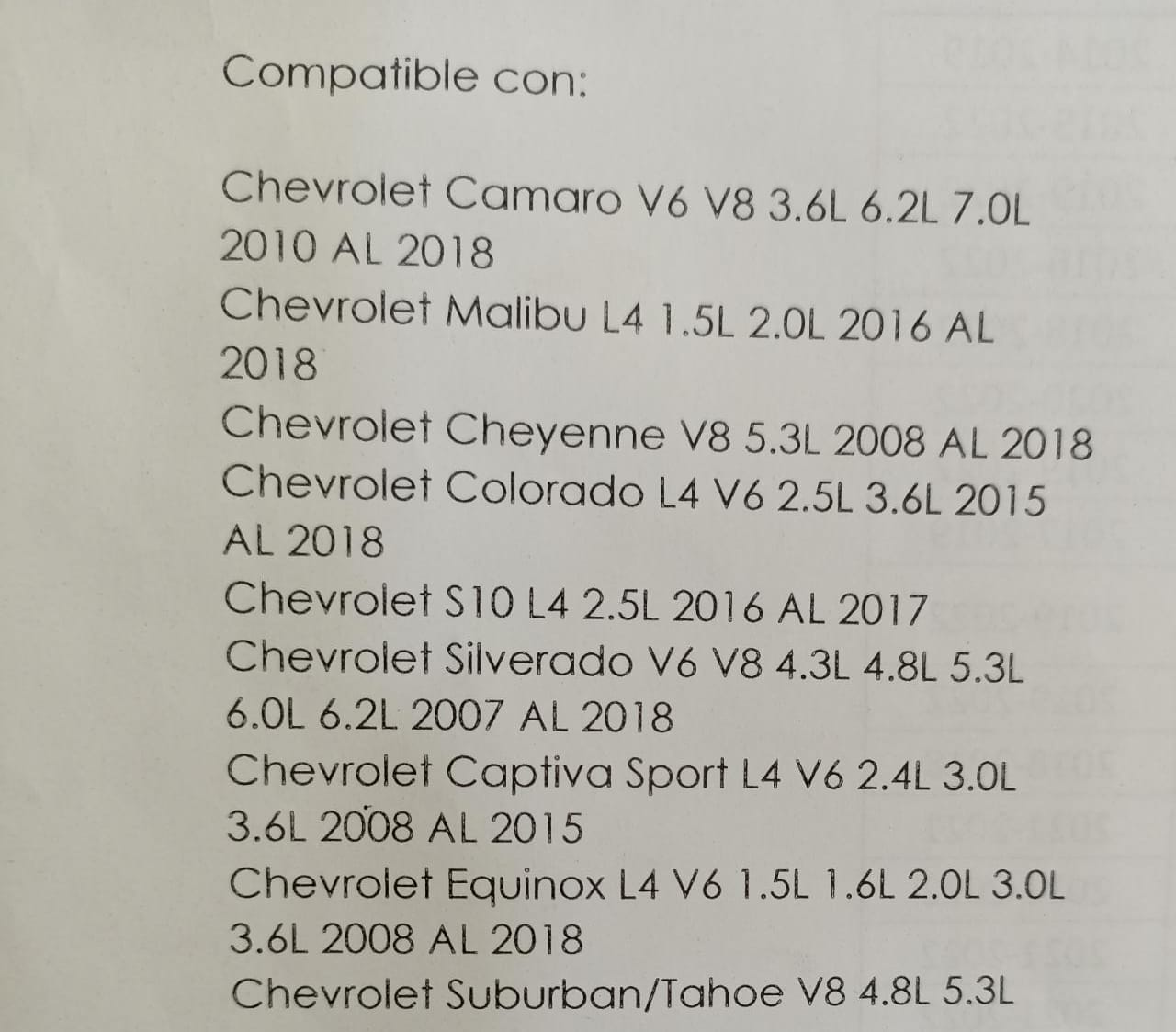 Bateria para Auto Honda/ Chevrolet/ Kia/ Volkswagen/ GMC ACDelco