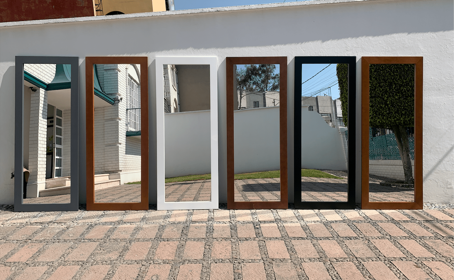 Espejo Keller de cuerpo completo 200 x 80 cm de Madera solida Color Blanco