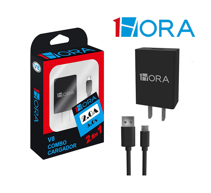 Combo Cargador Carga Rapida V8 2.0A 1HORA