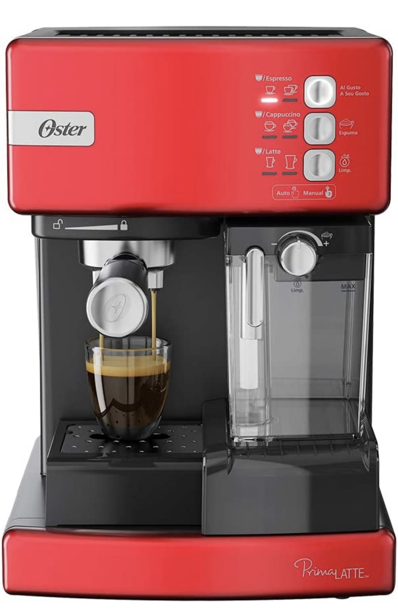 Cafetera automática de espresso roja Oster PrimaLatte