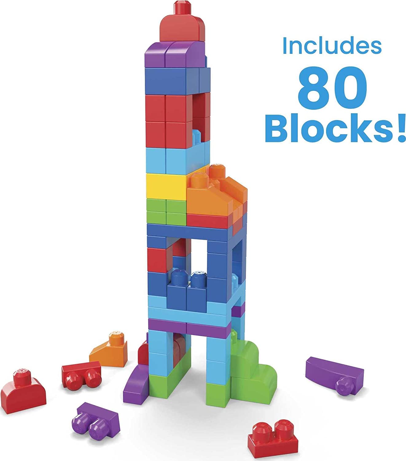 Mega Bloks 80 Piezas Bolsa Azul 