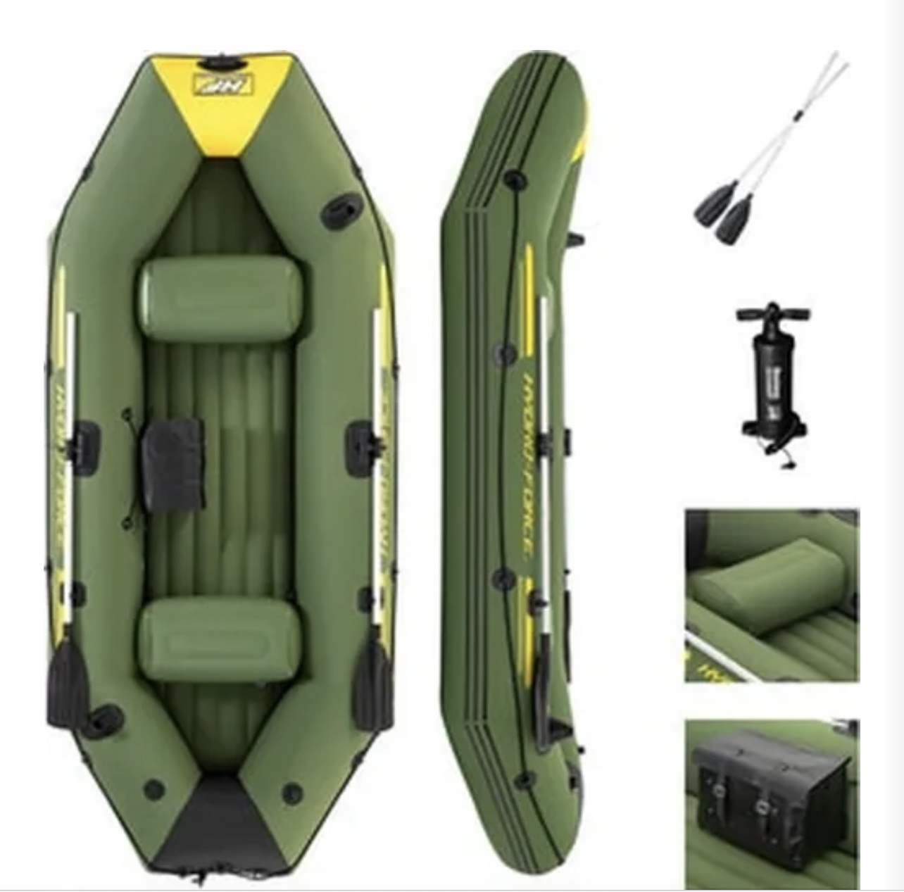 Lancha Balsa Bote Inflable Remos Y Bomba Para Inflar Bestway 65096