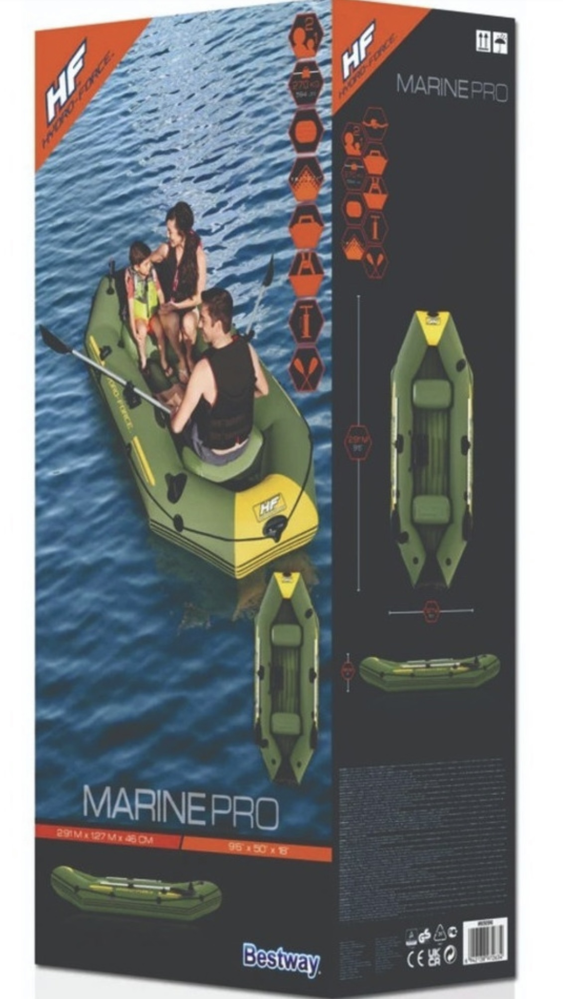 Lancha Balsa Bote Inflable Remos Y Bomba Para Inflar Bestway 65096