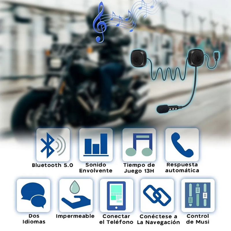 Auriculares Bluetooth 4.2 Cool Para Casco Con Micrófono.