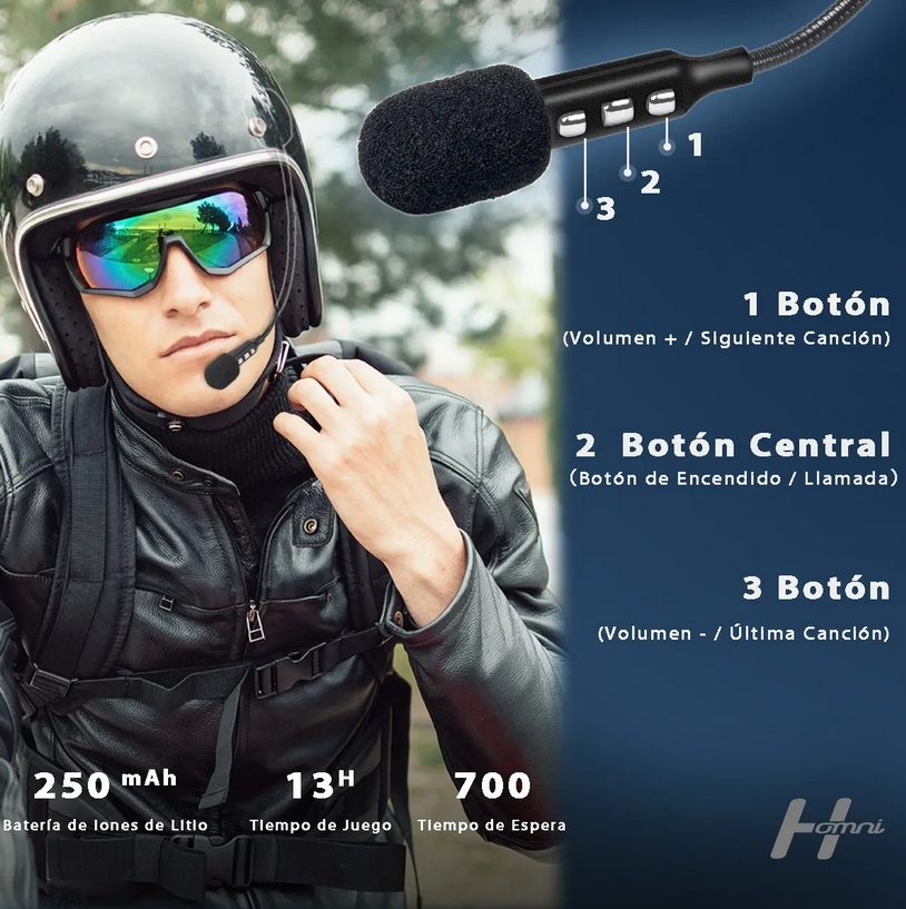 Auriculares Bluetooth 4.2 Cool Para Casco Con Micrófono.