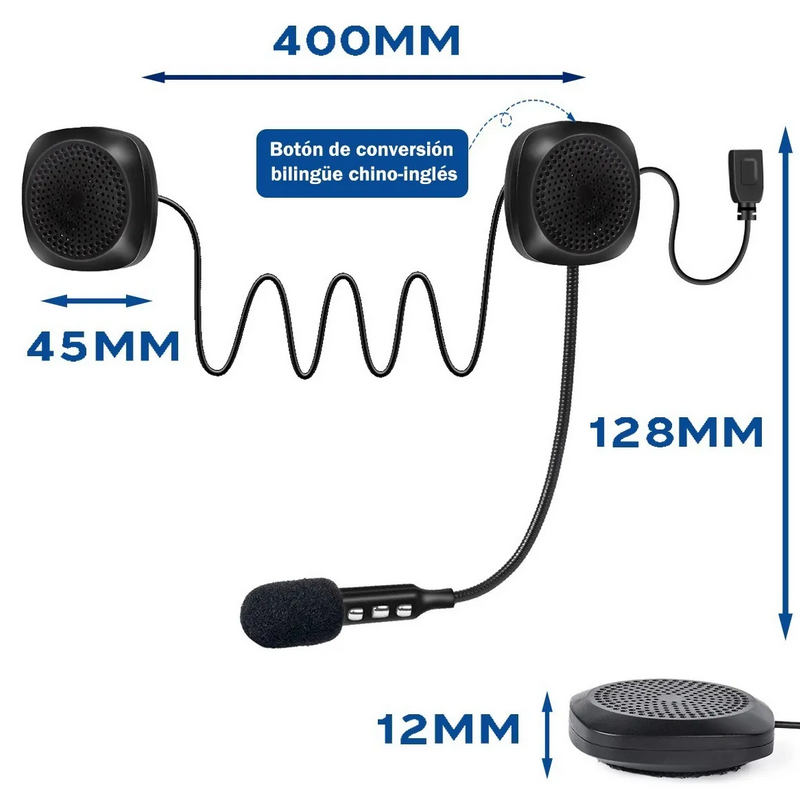 Auriculares Bluetooth 4.2 Cool Para Casco Con Micrófono.