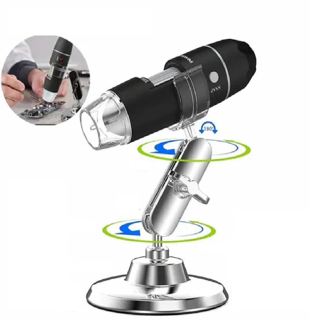 Microscopio  Usb Digital 1600x 8led Con Soporte Zoom