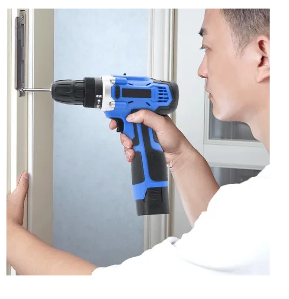 Kit De Herramientas Taladro Eléctrico De Litio Azul