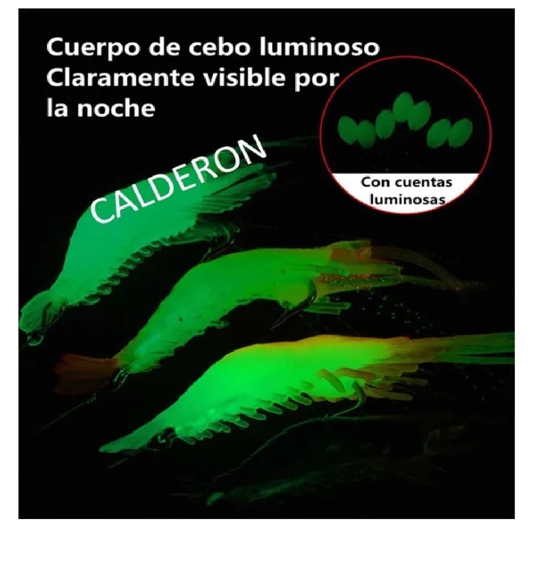 Set Señuelo De Pesca Luminiscente Realista De Camarón