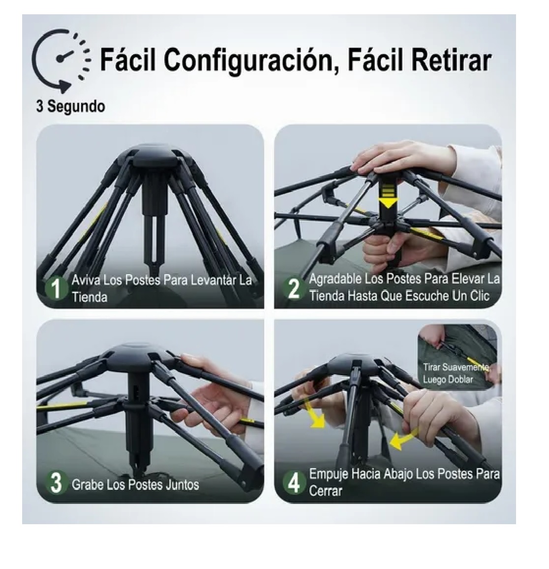 Casa De Campaña Grande Camping 4 personas Azul y Blanco