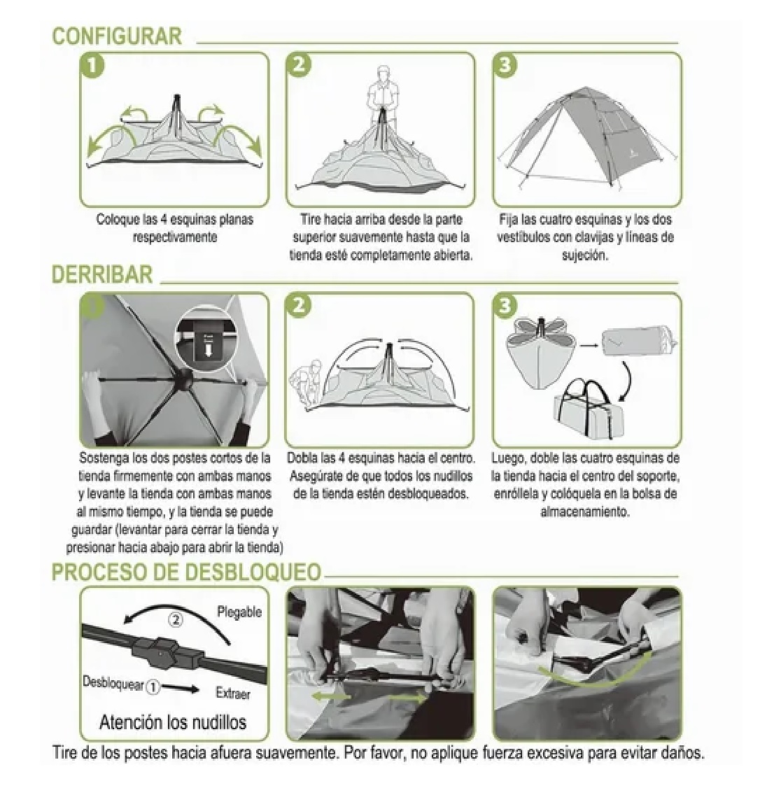 Casa De Campaña Grande Camping 4 personas Azul y Blanco