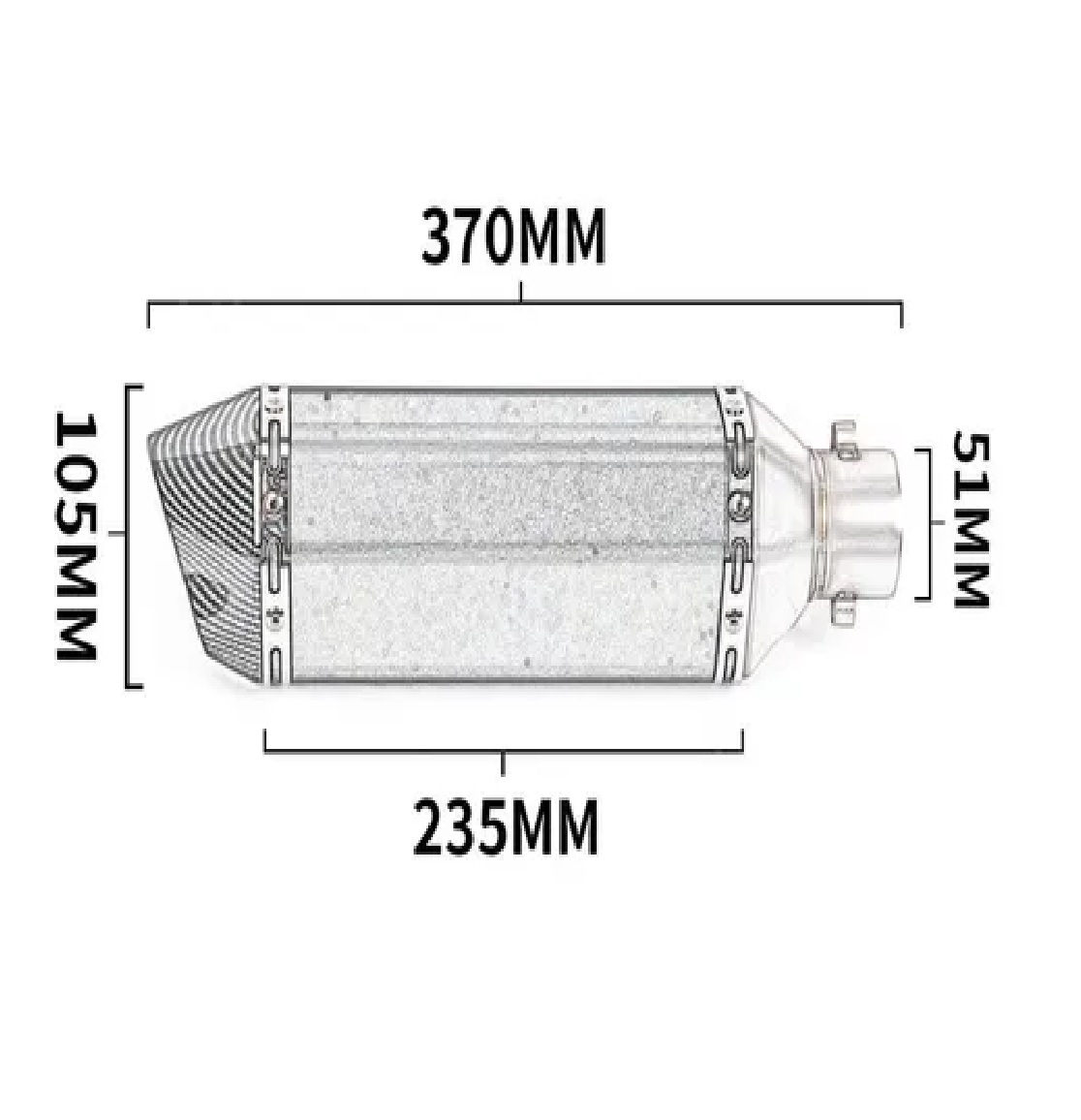 Escape Silenciador Deportivo Universal Aluminio 51mm