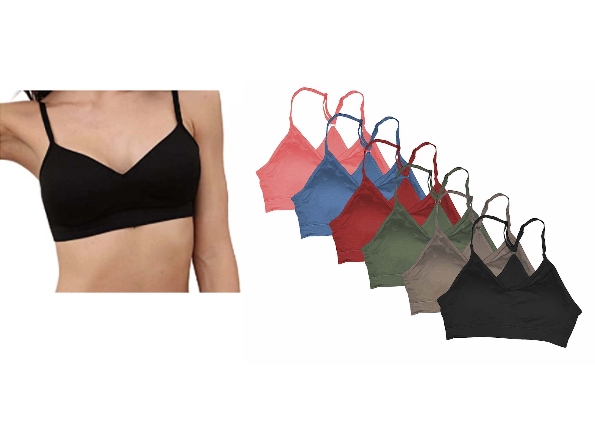 Pack 6 Brasier Top Deportivo Licra Dama Con Esponja Tatys Fashion Pack Incluye 6 Diferentes Colores