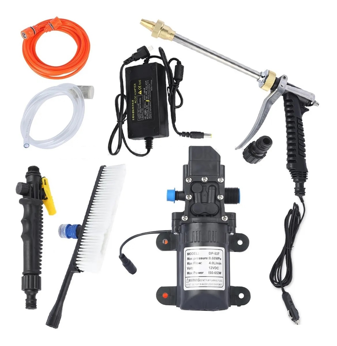 Lavadora De Auto 12v C/cepillo De Limpieza Para Hogar Coche