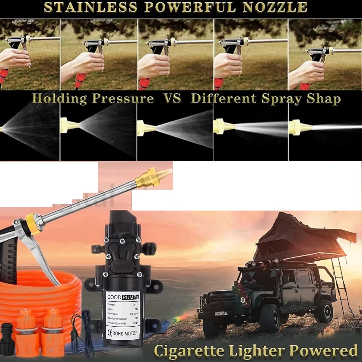 Lavadora De Auto 12v C/cepillo De Limpieza Para Hogar Coche