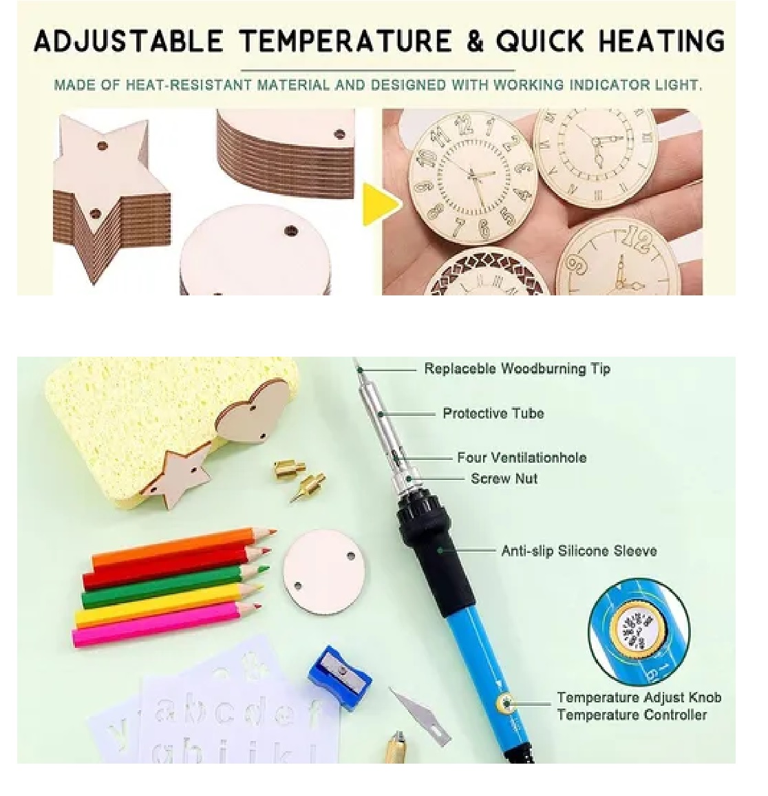 Kit Pirograbador De Madera Regulable 60w Completo