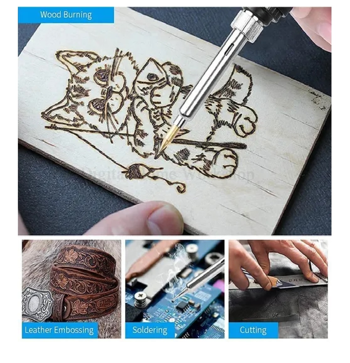 Kit Pirograbador De Madera Regulable 60w Completo