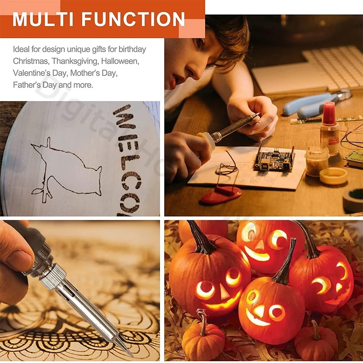 Kit Pirograbador De Madera Regulable 60w Completo